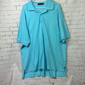 Polo Ralph Lauren Shirt Mens 2XB 2X Big Short Sleeve Golf Performance Blue